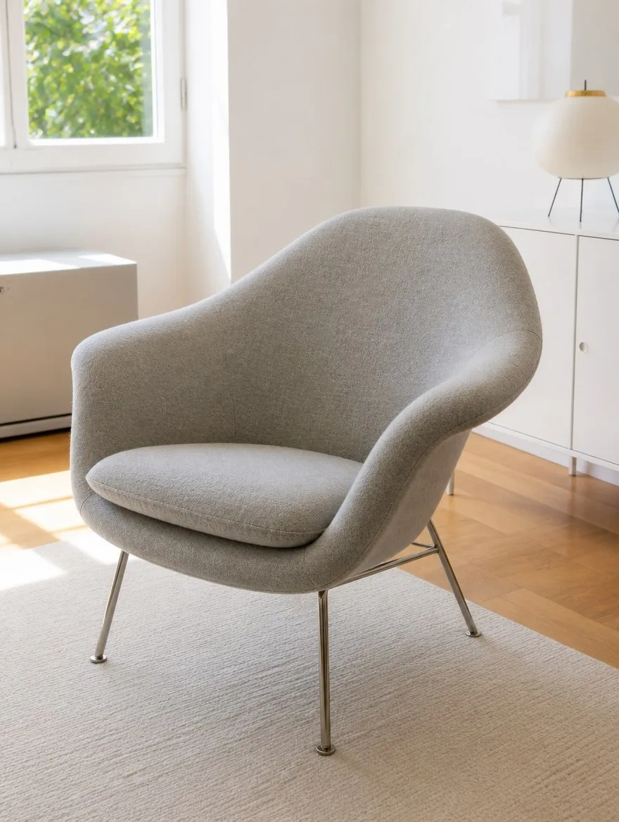 Knoll Womb Chair nach der Polsterreparatur | Visualisierung | Möbel reparieren Visualisierung: Knoll Womb Chair nach der Polsterreparatur, Polsterreparatur bei der Egora Polsterei Wetzikon