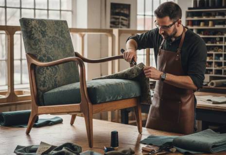 Herstellung Polstermöbel nach Mass Herstellung eines Polstermöbels nach Mass in der Werkstatt